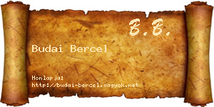 Budai Bercel névjegykártya